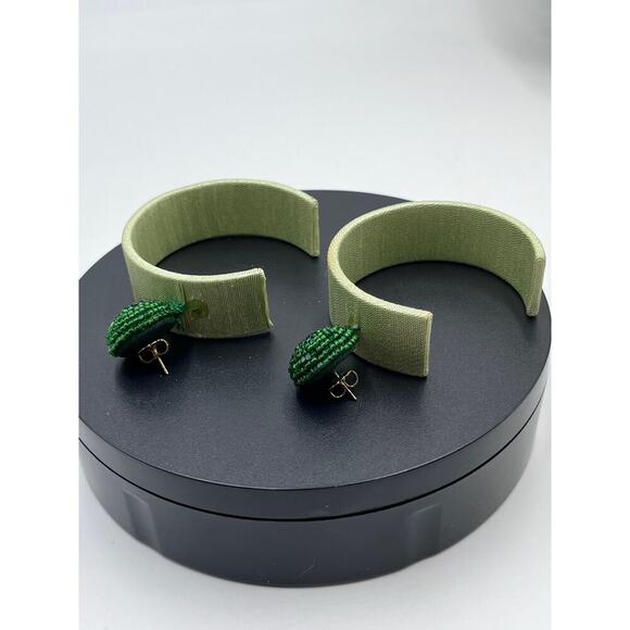 Sachin & Babi Mint Threaded Beaded Audra Large Hoop Earrings - Picture 11 of 11